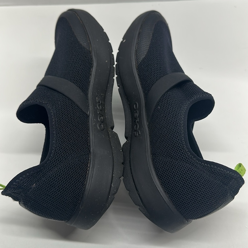 Oofos Shoes OOmg Eezee Low Slip On Shoe Casual Sneakers Trainer Black White 11 - Picture 7 of 9